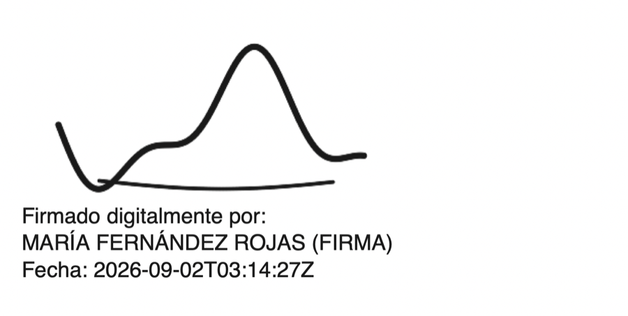 Detalle de una firma manuscrita sobre el documento, con el nombre del firmante y la fecha debajo.
